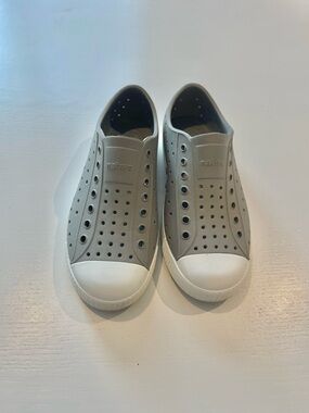 Native Kidd Slip-On Sneakers in Gray and White